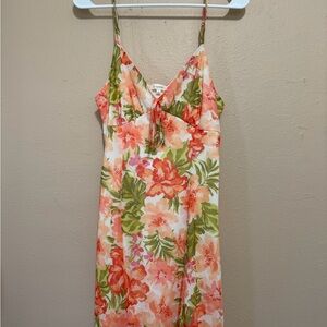 Floral Mini Dress - Pink and Green